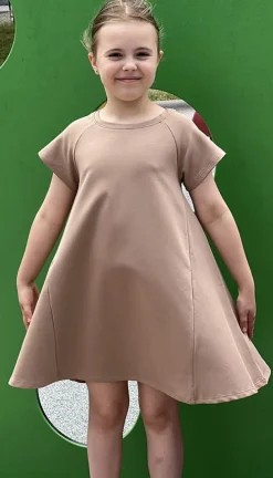 Sukienka dziewczęca z dzianiny dresowej Holly/ Kawa Summer Girl - WUALAA by dolce sonno