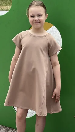 Sukienka dziewczęca z dzianiny dresowej Holly/ Kawa Summer Girl - WUALAA by dolce sonno