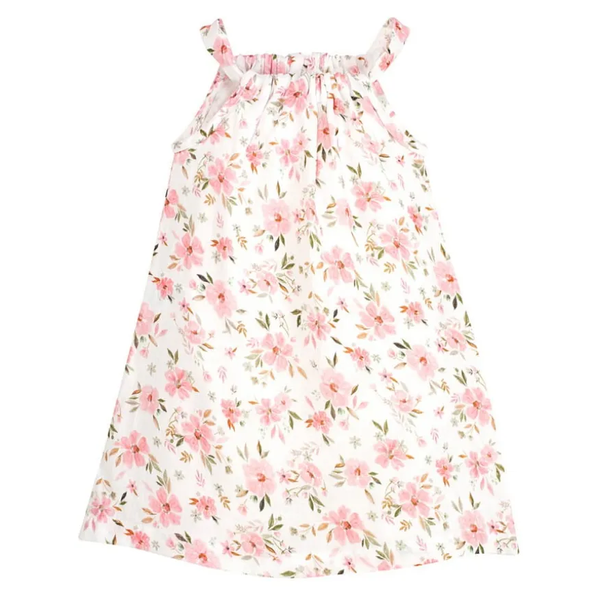 Sukienka muślinowa ecru w kwiaty - Muslin Flowers | Pinokio