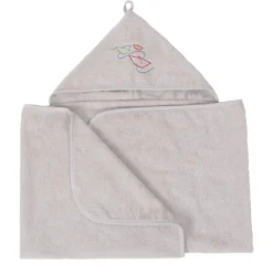 Szare okrycie kąpielowe 70x140 ręcznik z kapturkiem MAXI JUNIOR | BabyMatex