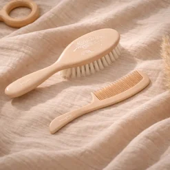Szczotka i grzebień do włosów dla dzieci i niemowląt super miękkie włosie różowa TAKE CARE   | Babyono B.O.569/05