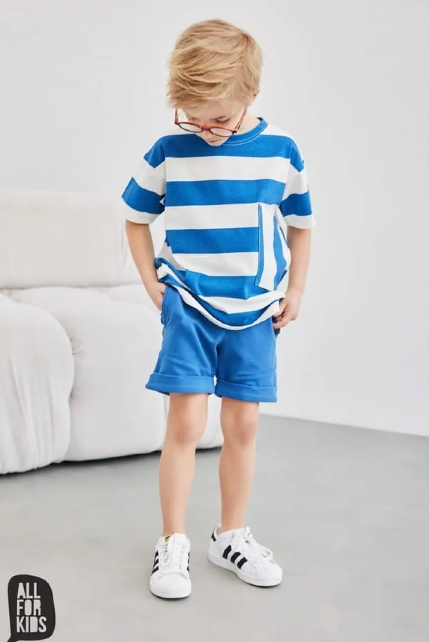 Szorty bawełniane dla chłopca, niebieskie - All for Kids