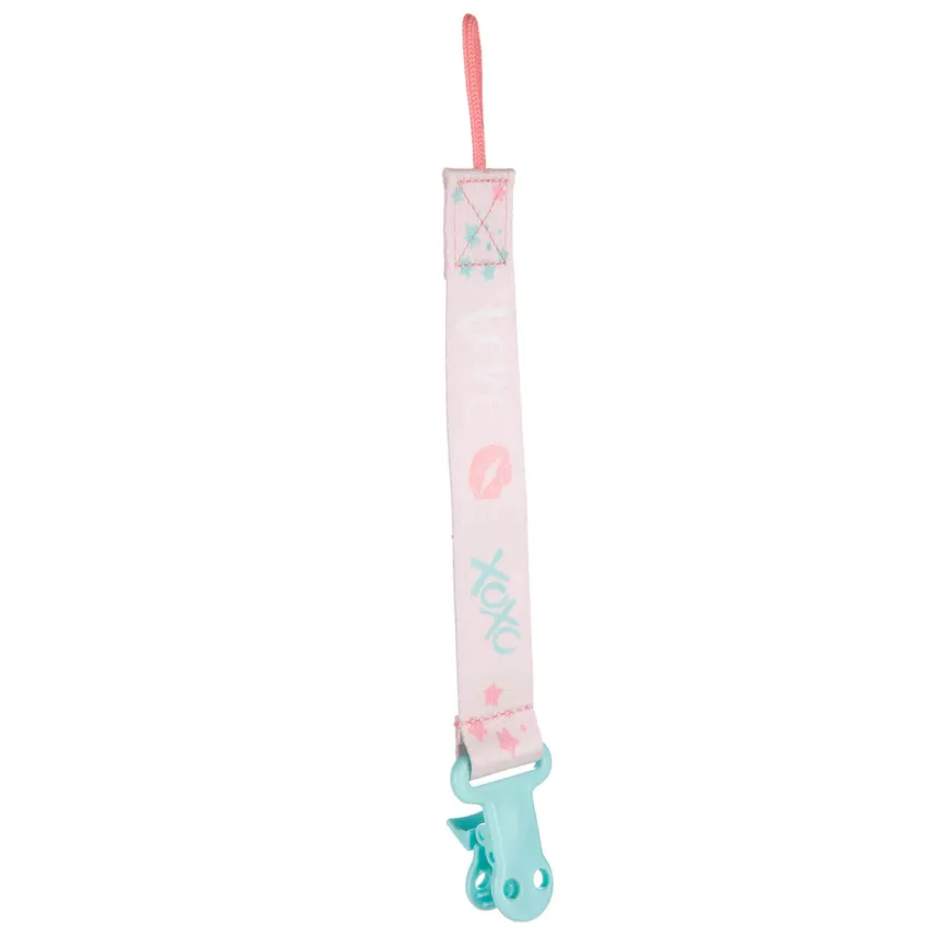 Tasiemka, łańcuszek do smoczka z serii Exotic Animals Pink - Canpol Babies