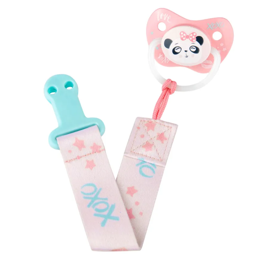 Tasiemka, łańcuszek do smoczka z serii Exotic Animals Pink - Canpol Babies