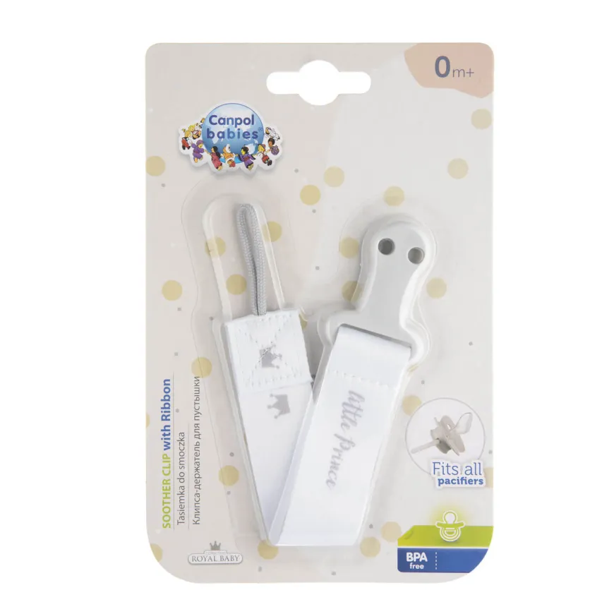 Tasiemka do smoczka Little Prince szary | Canpol babies
