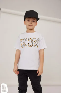T-shirt chłopięcy biały ICON - All for Kids