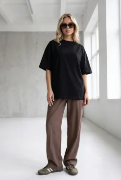 T-SHIRT LINNET OVERSIZE Midnight Black - Wualaa Women