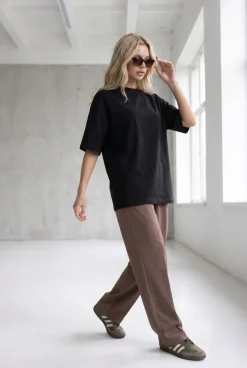 T-SHIRT LINNET OVERSIZE Midnight Black -  Wualaa Women