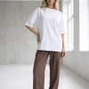 T-SHIRT LINNET OVERSIZE Silk White - Wualaa Women