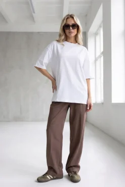 T-SHIRT LINNET OVERSIZE Silk White - Wualaa Women