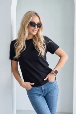 T-SHIRT MAYBEL REGULAR Midnight Black - Wualaa Women