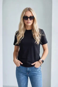 T-SHIRT MAYBEL REGULAR Midnight Black - Wualaa Women