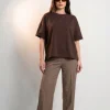 T-SHIRT OPHELIA BOXY-FIT Dark Chocolate -  Wualaa Women