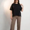 T-SHIRT OPHELIA BOXY-FIT Midnight Black -  Wualaa Women