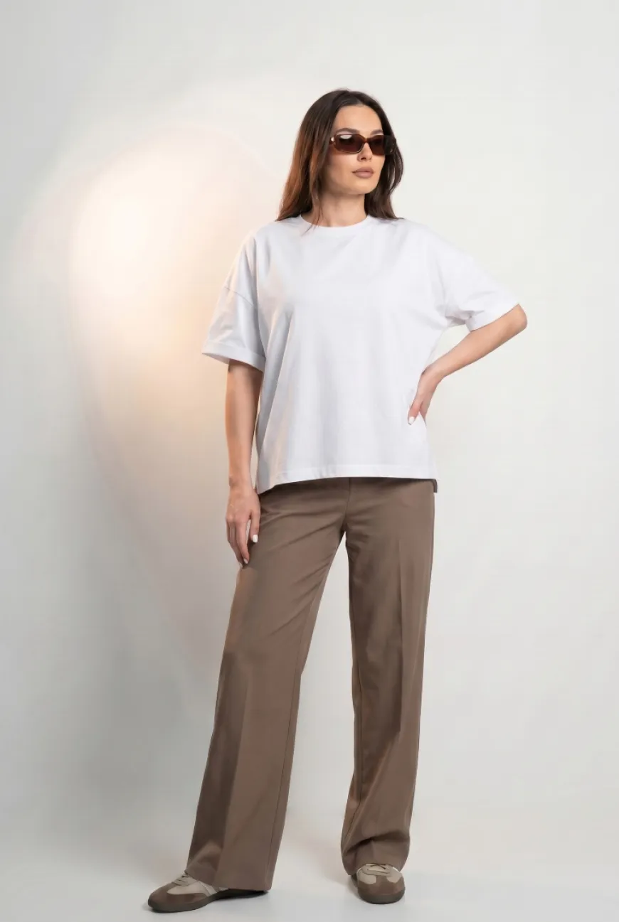 T-SHIRT OPHELIA BOXY-FIT Silk White - Wualaa Women