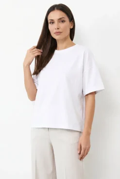 T-SHIRT OPHELIA BOXY-FIT Silk White - Wualaa Women