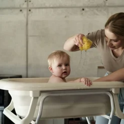 Wanienka składana dla niemowląt z odpływem Różowa - TEGA BABY