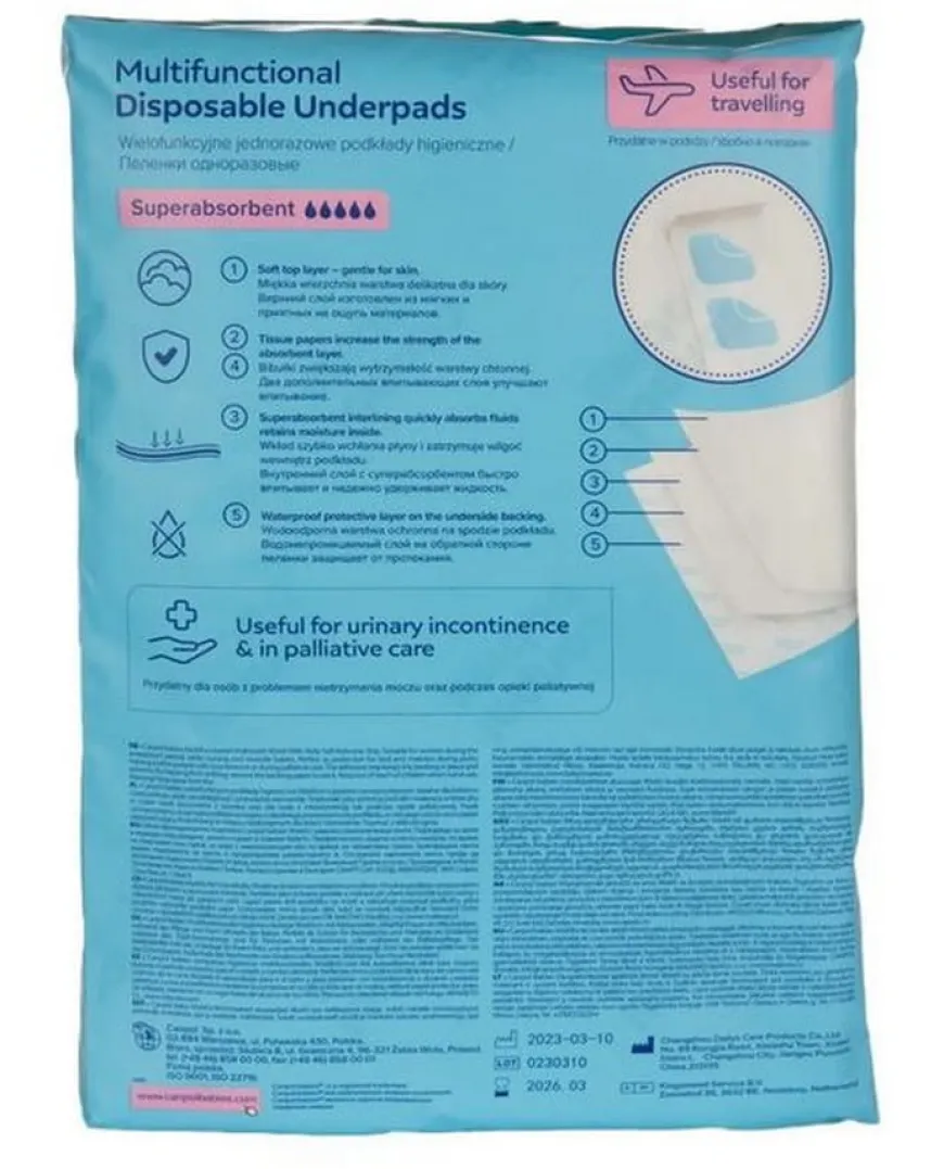 Wielofunkcyjne, jednorazowe podkłady higieniczne 10 szt. - Canpol Babies