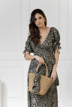 WUALAA Women - Apaszka Zebra Khaki