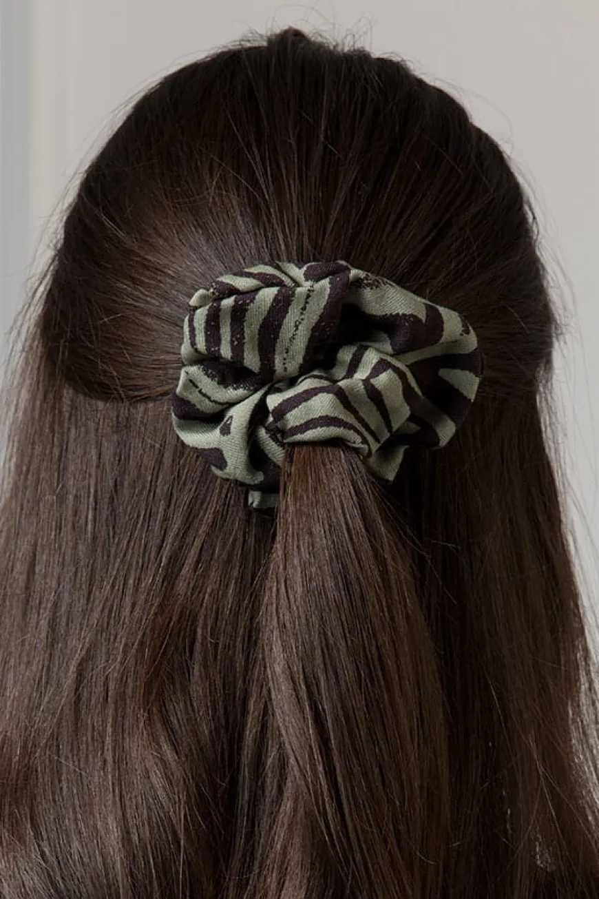 WUALAA Women - Gumka do włosów Zebra Khaki
