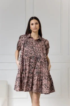 WUALAA Women - Sukienka damska CINDY Safari Dusty Pink