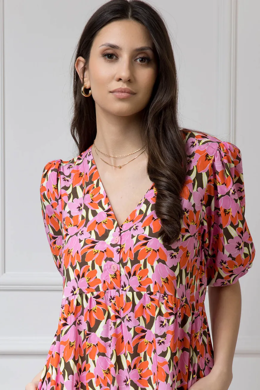 WUALAA Women - Sukienka damska Emily Floral Delight