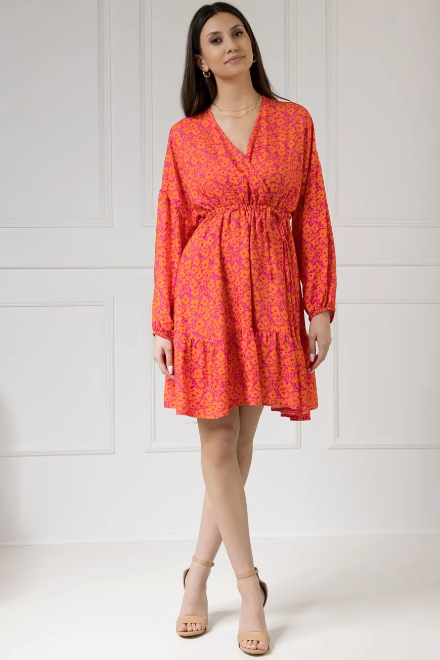WUALAA Women - Sukienka damska Lisa Neon Flowers