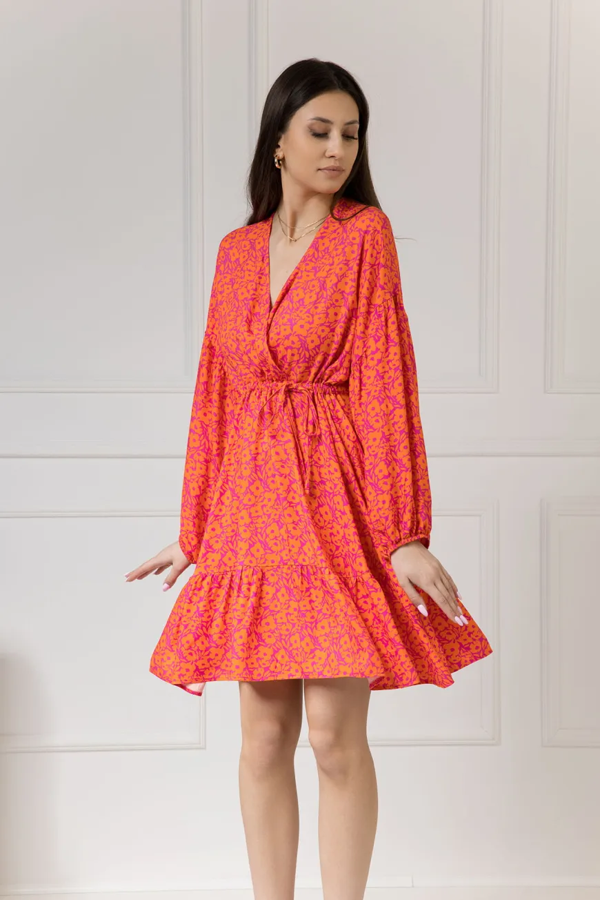 WUALAA Women - Sukienka damska Lisa Neon Flowers