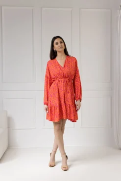 WUALAA Women - Sukienka damska Lisa Neon Flowers
