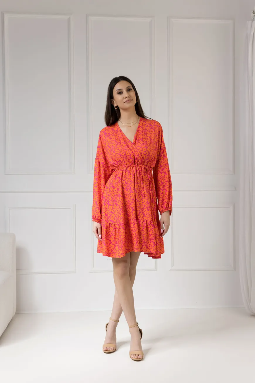 WUALAA Women - Sukienka damska Lisa Neon Flowers