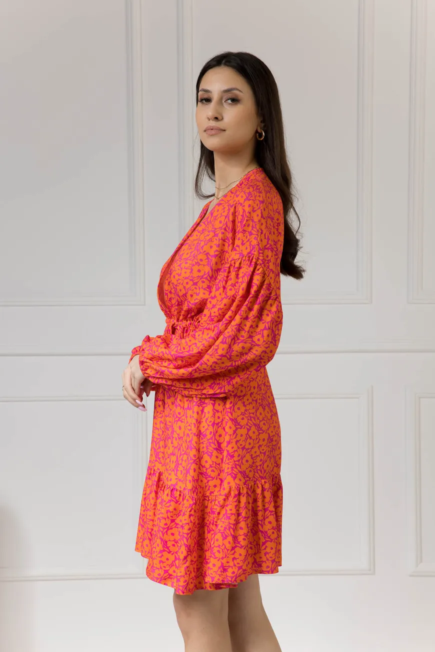 WUALAA Women - Sukienka damska Lisa Neon Flowers