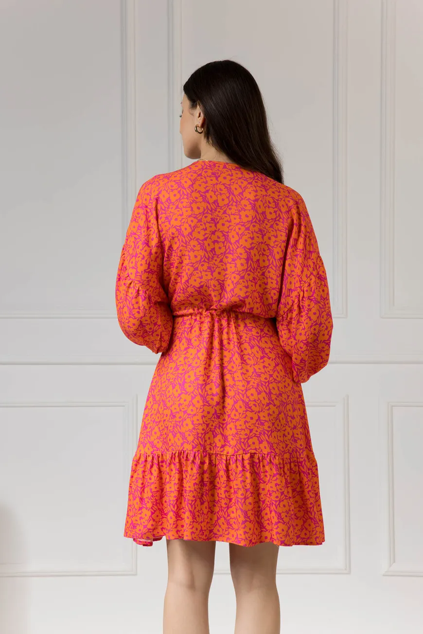 WUALAA Women - Sukienka damska Lisa Neon Flowers
