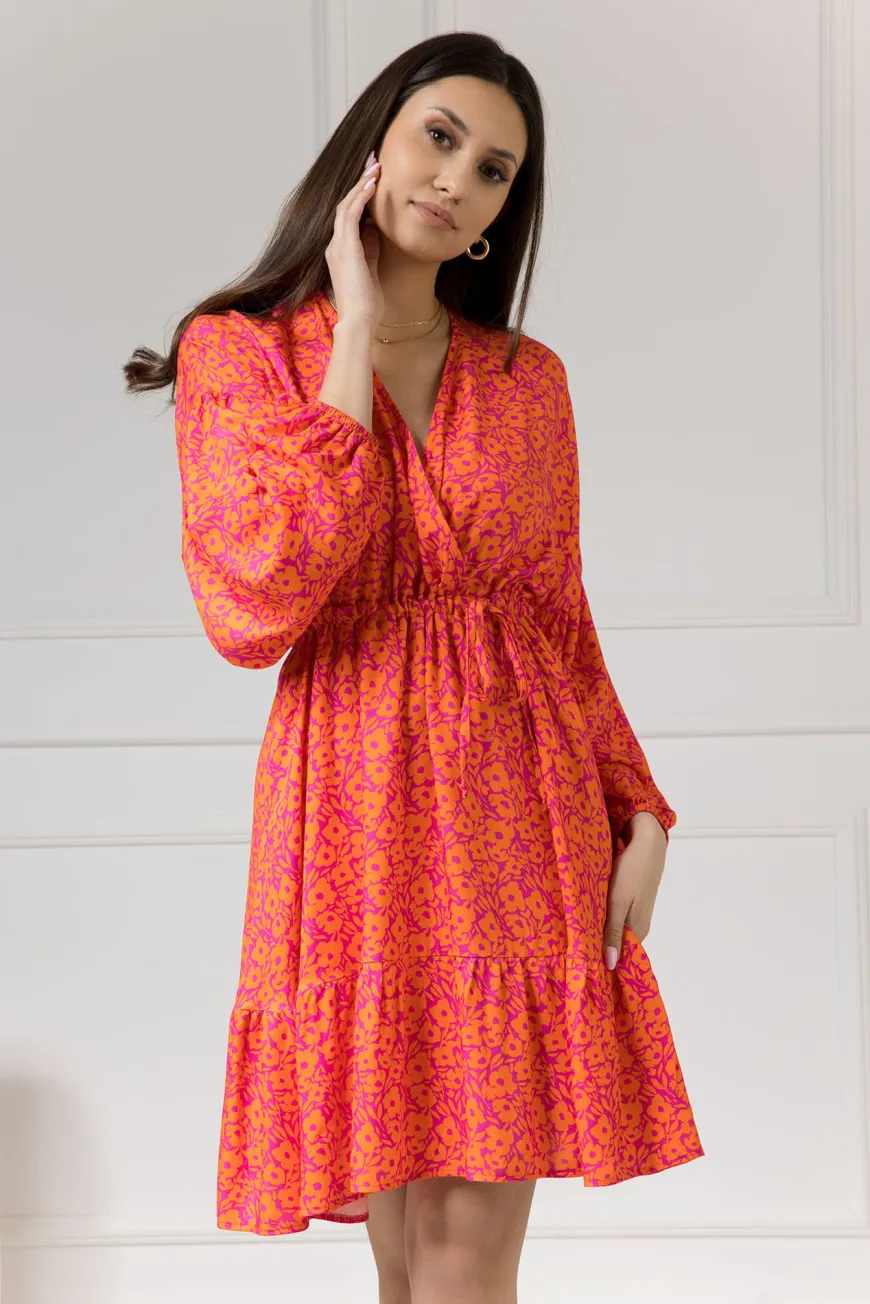 WUALAA Women - Sukienka damska Lisa Neon Flowers