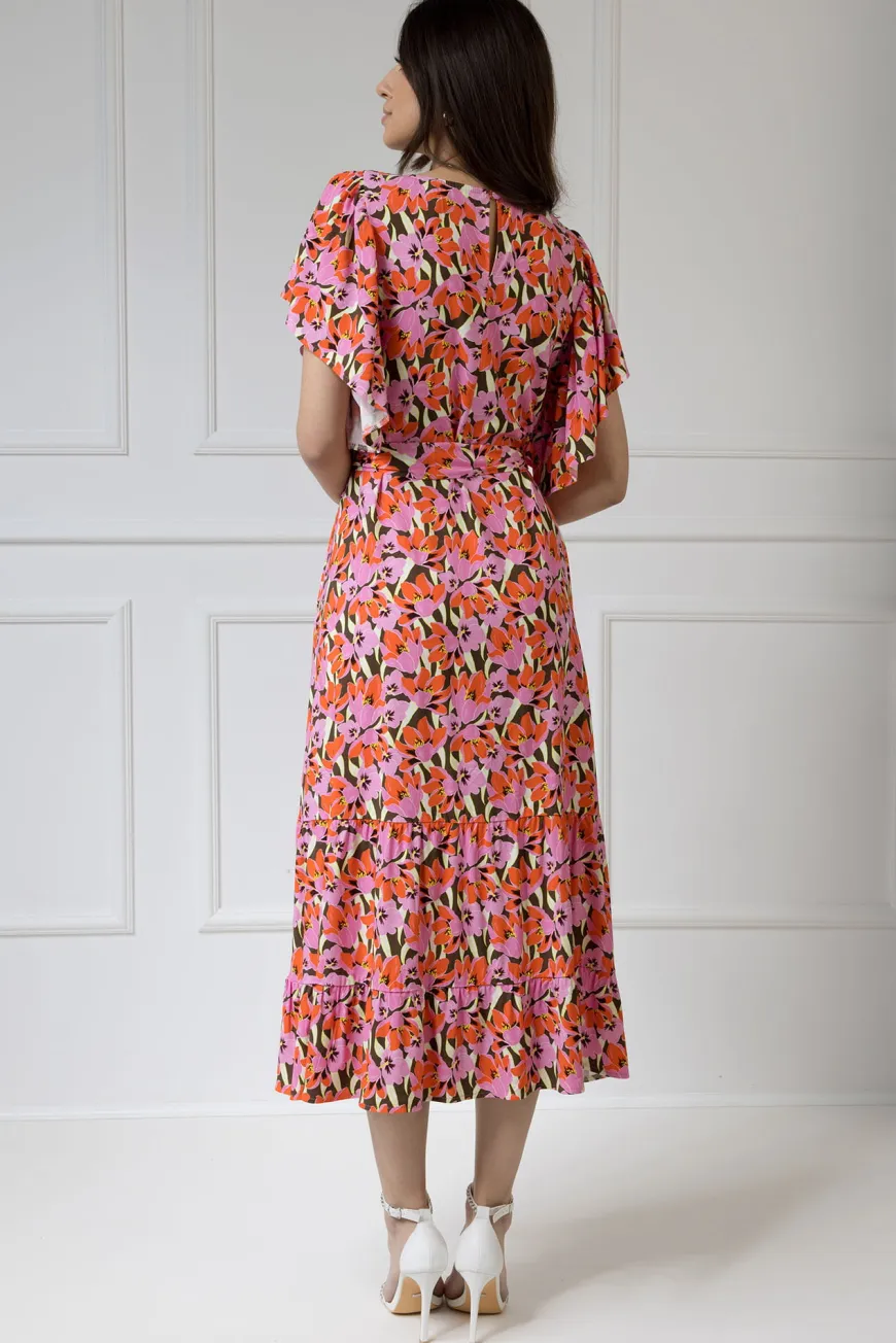 WUALAA Women - Sukienka damska midi SANVI Floral Delight