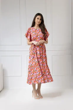 WUALAA Women - Sukienka damska midi SANVI Floral Delight