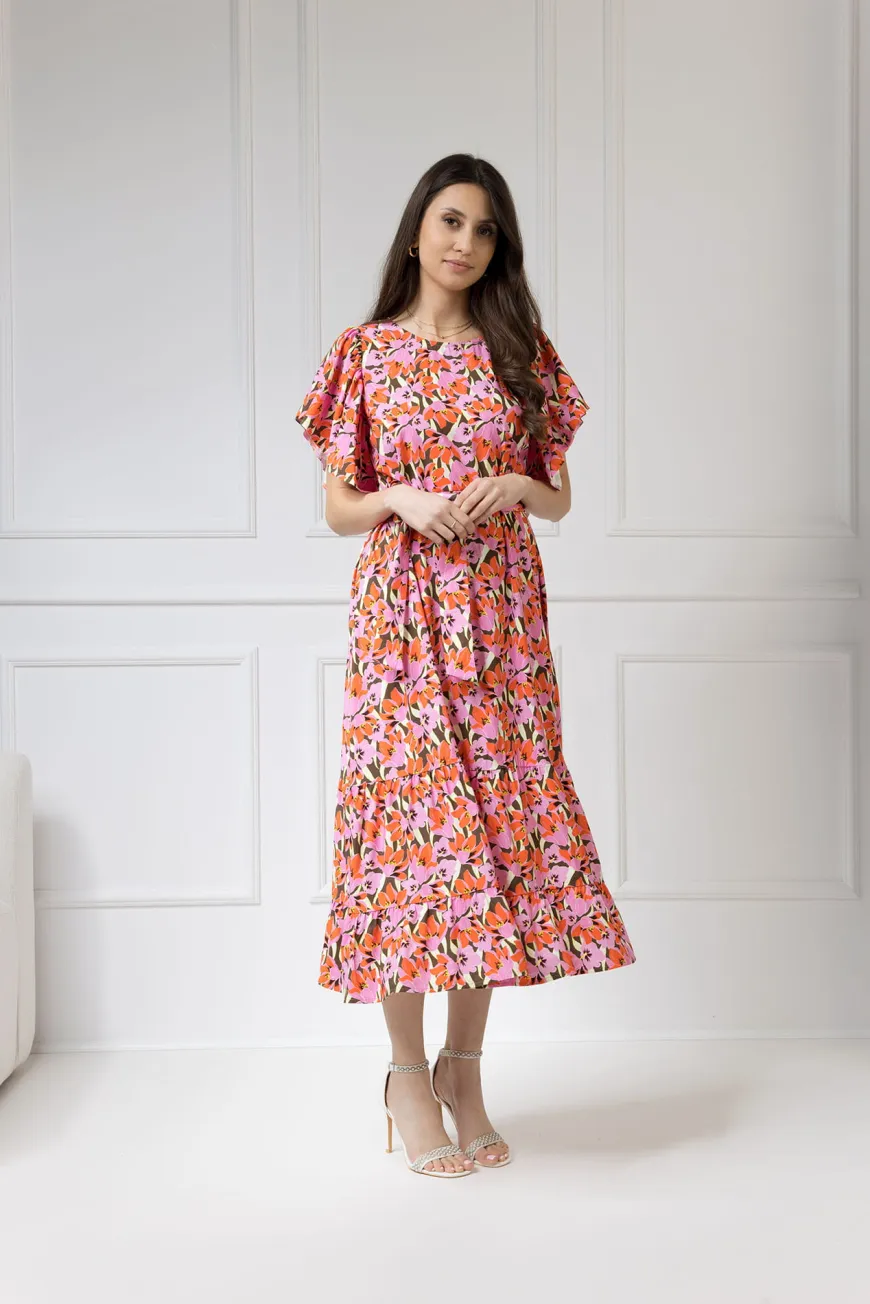 WUALAA Women - Sukienka damska midi SANVI Floral Delight