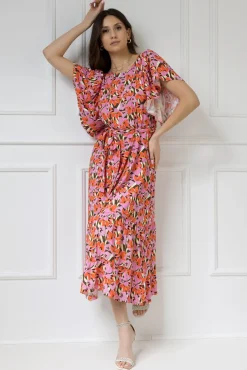 WUALAA Women - Sukienka damska midi SANVI Floral Delight