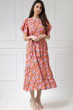 WUALAA Women - Sukienka damska midi SANVI Floral Delight