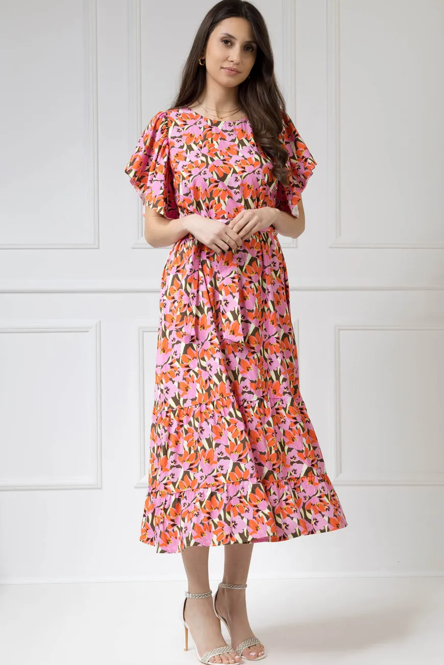 WUALAA Women - Sukienka damska midi SANVI Floral Delight