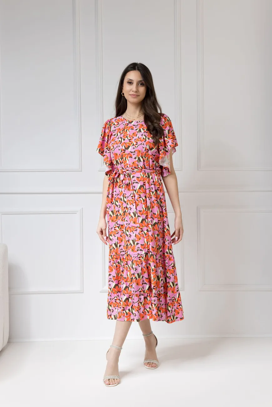 WUALAA Women - Sukienka damska midi SANVI Floral Delight