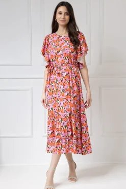 WUALAA Women - Sukienka damska midi SANVI Floral Delight