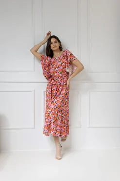 WUALAA Women - Sukienka damska midi SANVI Floral Delight