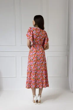 WUALAA Women - Sukienka damska midi SANVI Floral Delight