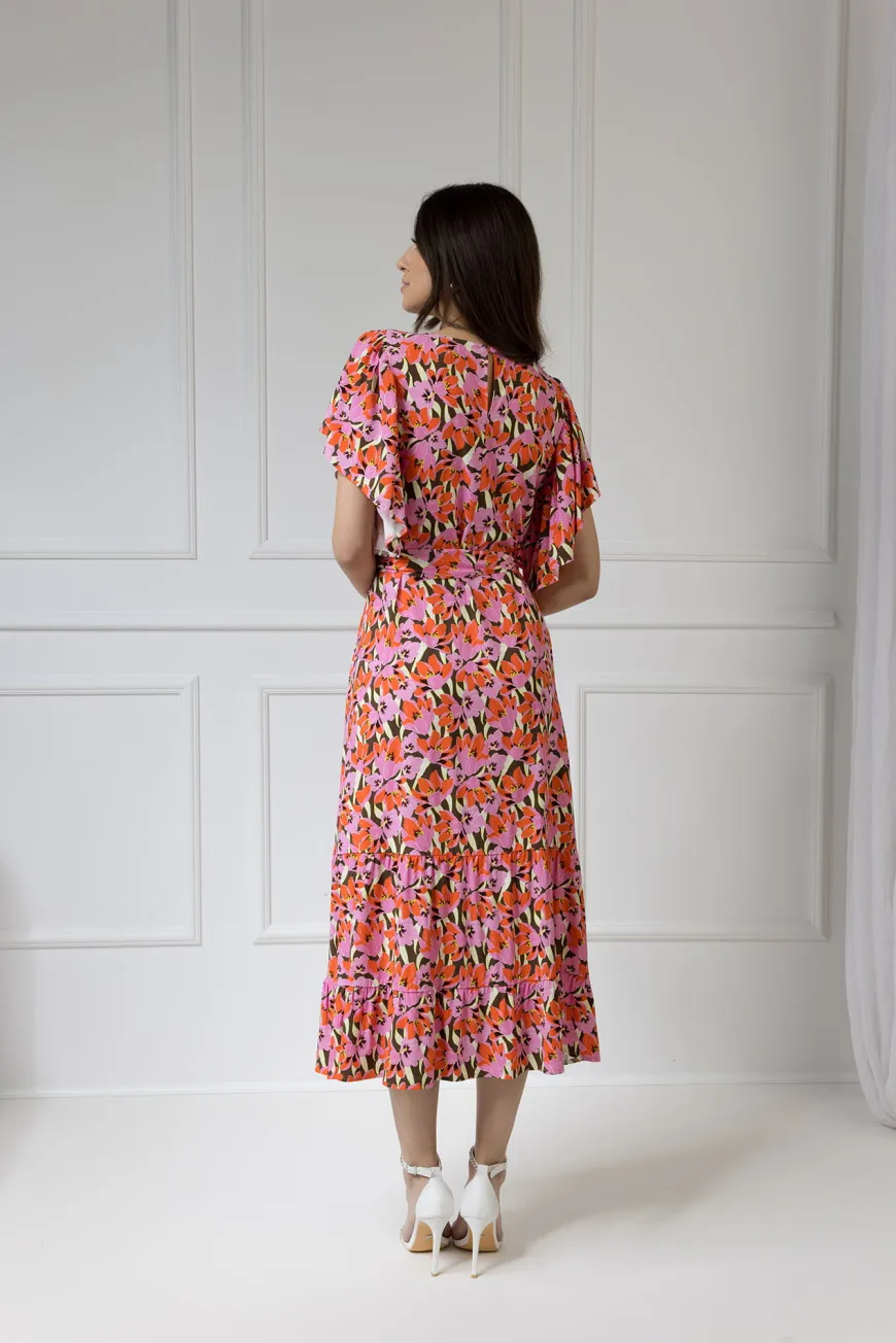 WUALAA Women - Sukienka damska midi SANVI Floral Delight