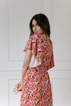 WUALAA Women - Sukienka damska midi SANVI Floral Delight