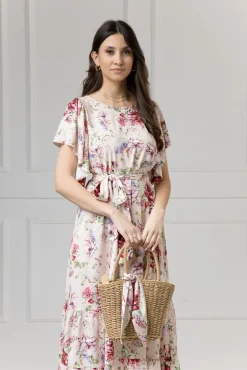 WUALAA Women - Sukienka damska midi SANVI Romantic Flowers