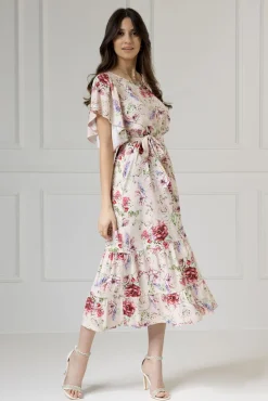 WUALAA Women - Sukienka damska midi SANVI Romantic Flowers