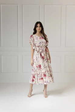 WUALAA Women - Sukienka damska midi SANVI Romantic Flowers