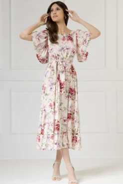 WUALAA Women - Sukienka damska midi SANVI Romantic Flowers