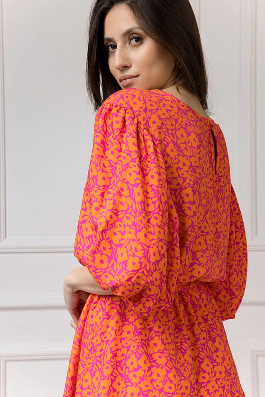 WUALAA Women - Sukienka damska OLIVIA Neon Flowers
